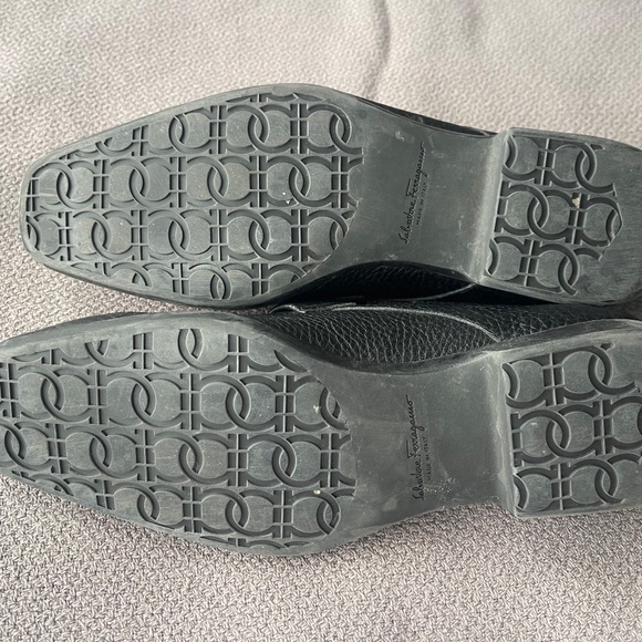 Salvatore Ferragamo pebbled leather Slip-On Leather Loafer black 8.5 - Picture 9 of 12